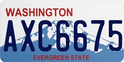 WA license plate AXC6675