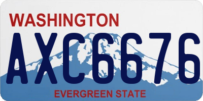WA license plate AXC6676