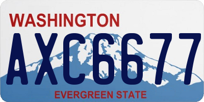 WA license plate AXC6677