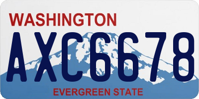 WA license plate AXC6678
