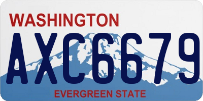 WA license plate AXC6679