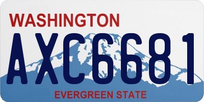 WA license plate AXC6681