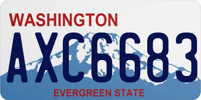 WA license plate AXC6683