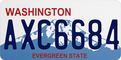 WA license plate AXC6684