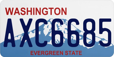 WA license plate AXC6685