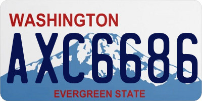 WA license plate AXC6686