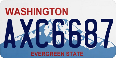 WA license plate AXC6687