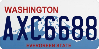 WA license plate AXC6688