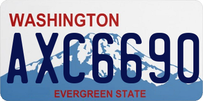 WA license plate AXC6690