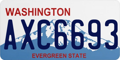 WA license plate AXC6693