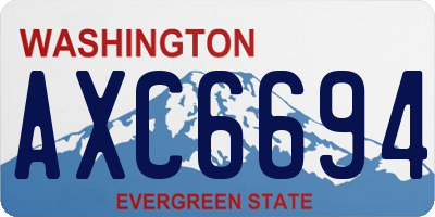 WA license plate AXC6694