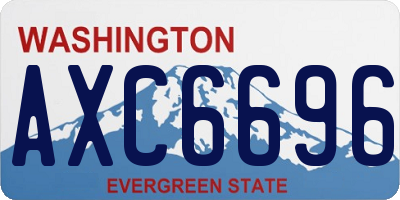 WA license plate AXC6696