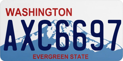 WA license plate AXC6697