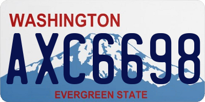WA license plate AXC6698