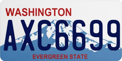 WA license plate AXC6699