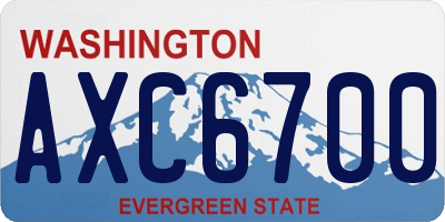 WA license plate AXC6700