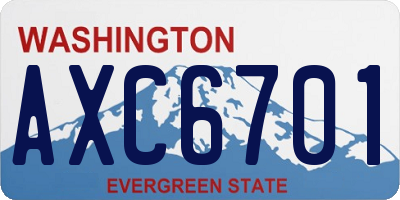 WA license plate AXC6701
