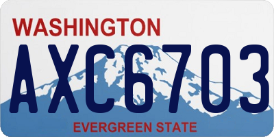 WA license plate AXC6703