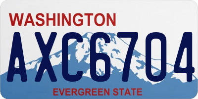WA license plate AXC6704