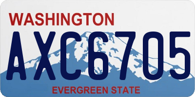 WA license plate AXC6705