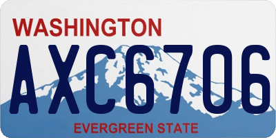 WA license plate AXC6706