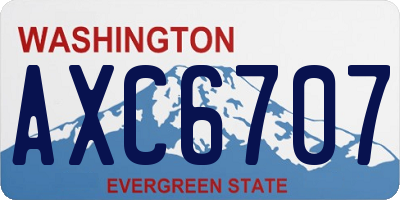 WA license plate AXC6707