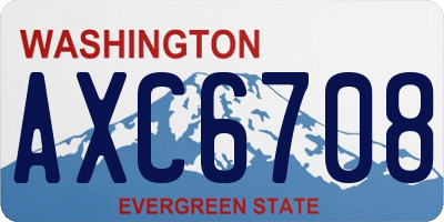 WA license plate AXC6708