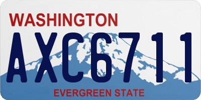 WA license plate AXC6711
