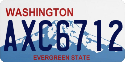 WA license plate AXC6712