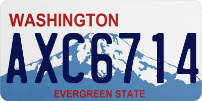 WA license plate AXC6714