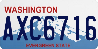 WA license plate AXC6716