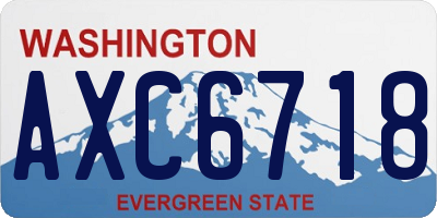 WA license plate AXC6718