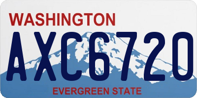 WA license plate AXC6720