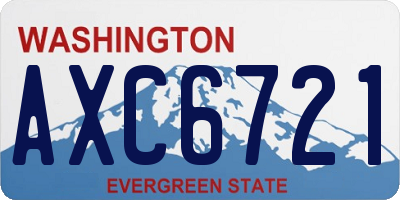 WA license plate AXC6721