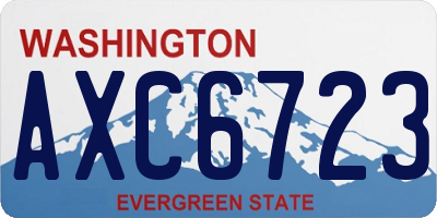 WA license plate AXC6723