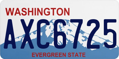 WA license plate AXC6725