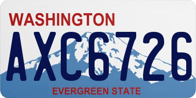 WA license plate AXC6726