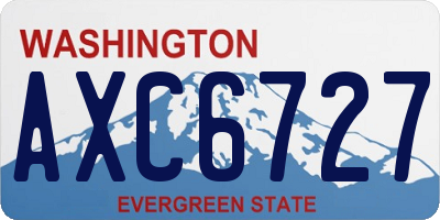 WA license plate AXC6727
