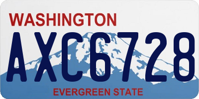 WA license plate AXC6728