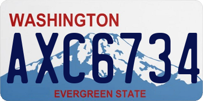 WA license plate AXC6734