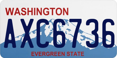 WA license plate AXC6736