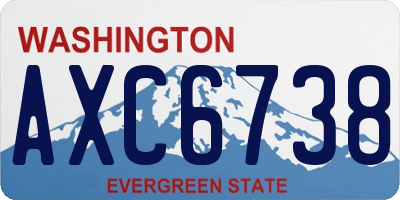 WA license plate AXC6738