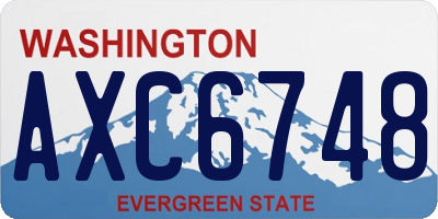 WA license plate AXC6748