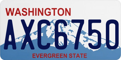 WA license plate AXC6750