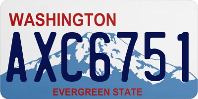 WA license plate AXC6751