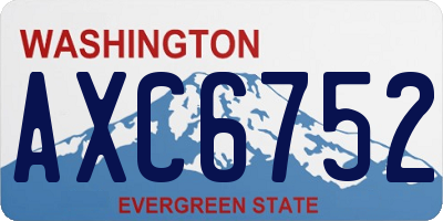 WA license plate AXC6752