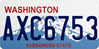WA license plate AXC6753