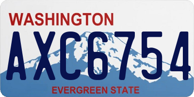 WA license plate AXC6754