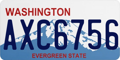 WA license plate AXC6756