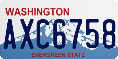 WA license plate AXC6758